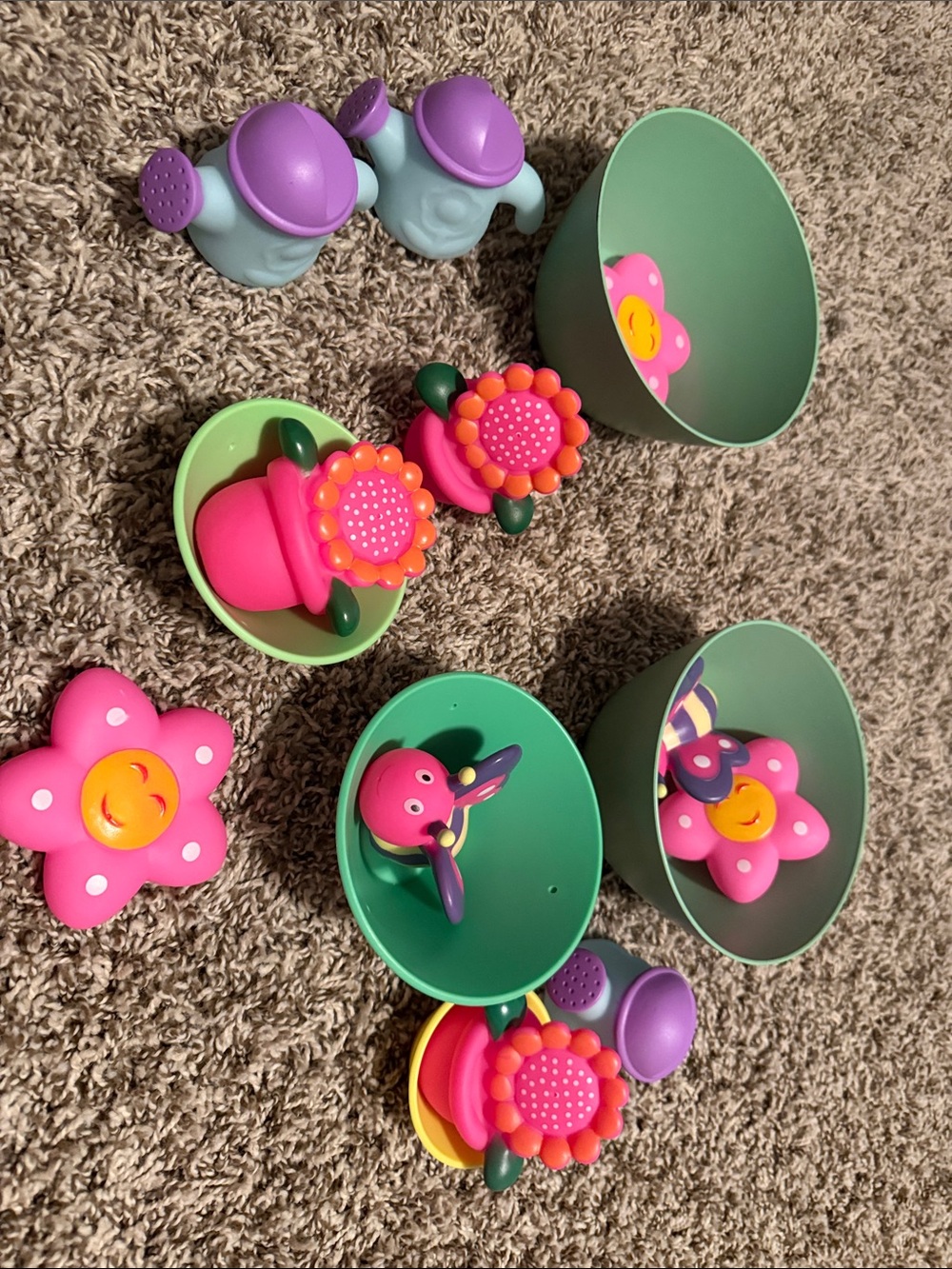 Pink & Mint Flower Bath Toy Set for Kids